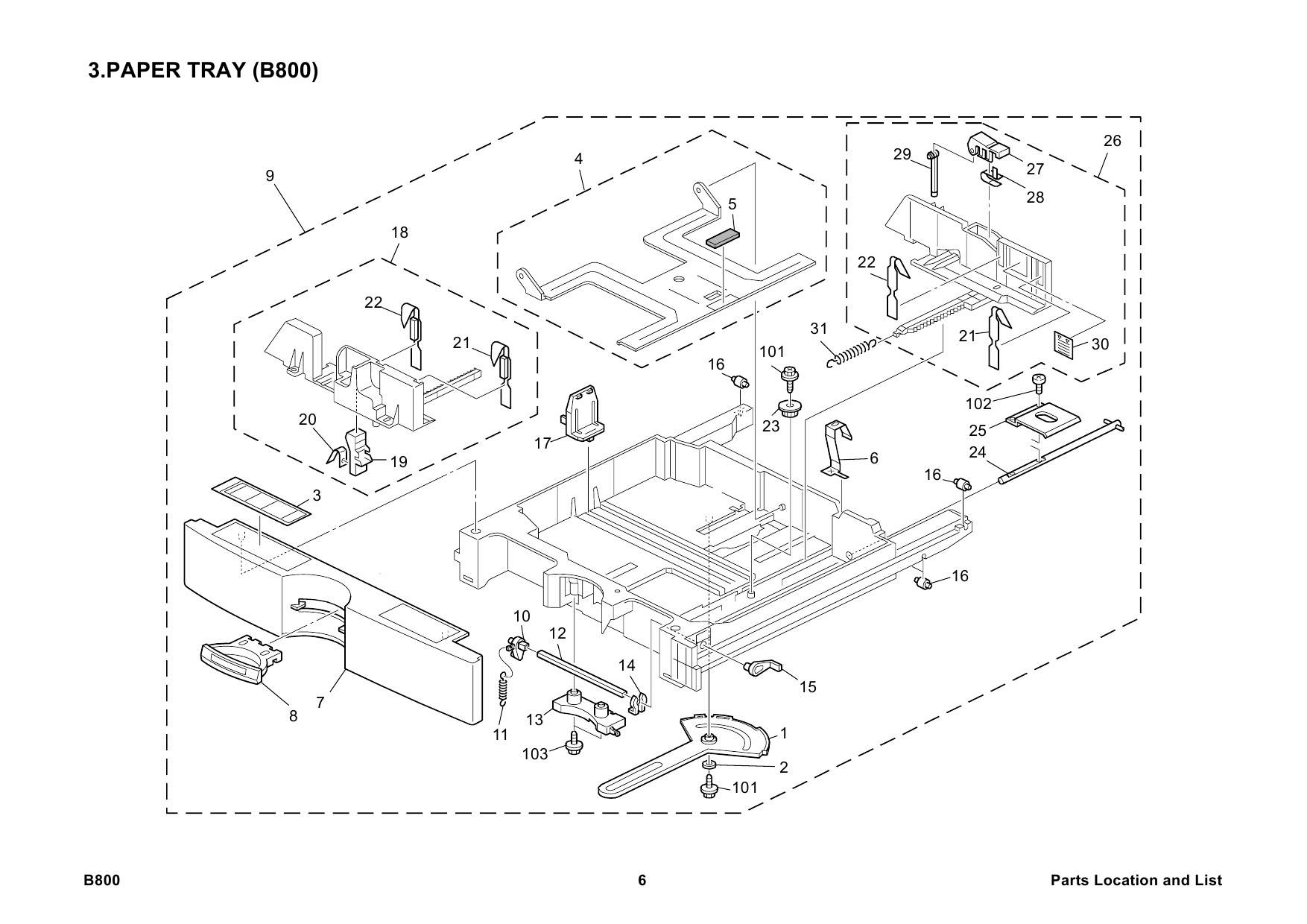 RICOH Options B800 PAPER-FEED-UNIT-PB3000 Parts Catalog PDF download-3